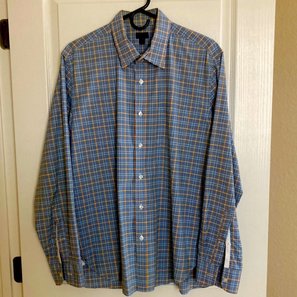 J Crew Men's Plaid Dress Shirt, size L.